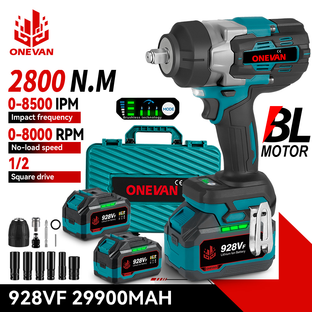 ONEVAN 2800N.M бесщеточный электрический ударный гайковерт 1/2 дюйма аккумуляторный динамометрический ключ отвертка электроинструмент для Makita 18 В аккумуляторный штифт