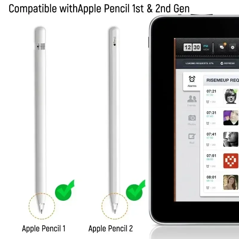 4X Replaceable Pencil Tips for Apple Pencil 1 2 Gen Soft Silicone Protective Cap Touch Screen Stylus Pen Nibs for IPencil 1 2