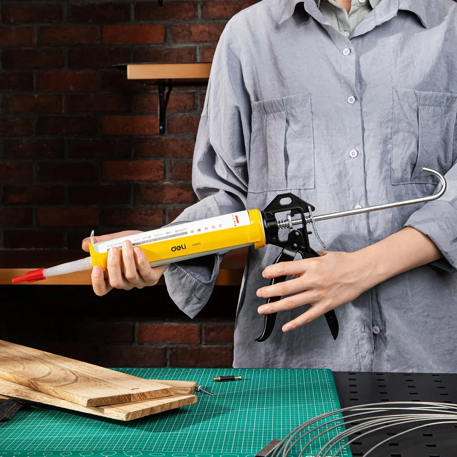 Deli ปืนยิงกาว9นิ้ว, กาวปืนยิงกาวหน้ากาก DIY กาว