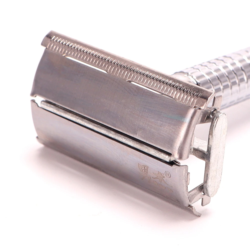 Ensemble de rasoir à barbe à Double bord pour hommes, rasoir à barbe classique traditionnel en acier inoxydable, boîte de lames de sécurité pour hommes