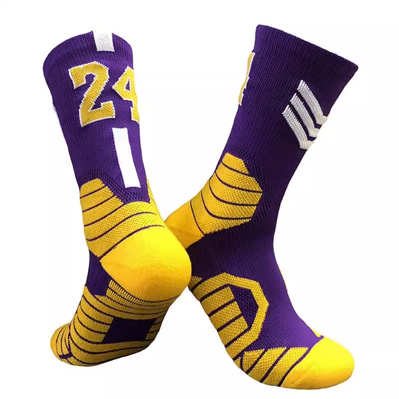 Calcetines deportivos gruesos antideslizantes para hombre y mujer, medias profesionales de estrella de baloncesto, antideslizantes, transpirables, duraderas, con fondo de toalla para monopatín