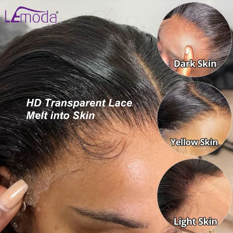Parrucca frontale in pizzo HD 13x6 13x4 Parrucche anteriori in pizzo per capelli umani Parrucca Lemoda Remy per le donne 34 32 pollici Parrucca diritta in pizzo trasparente