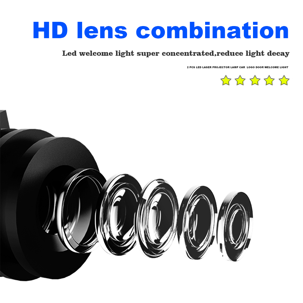 Luz Led de bienvenida para puerta de coche, proyector HD, luces de cortesía para Audi SLine S3 S4 S7 S6 A5 A3 A4 RS A6L A7 A4L Q5 Q7 A8L Q3, 2 uds.