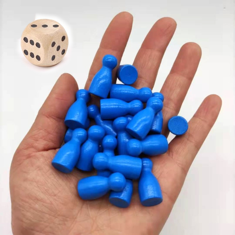 Juego de rompecabezas de madera humanoide para niños, juego de mesa de madera, piezas de ajedrez, piezas de damas humanoides, ajedrez volador, 16 Uds.