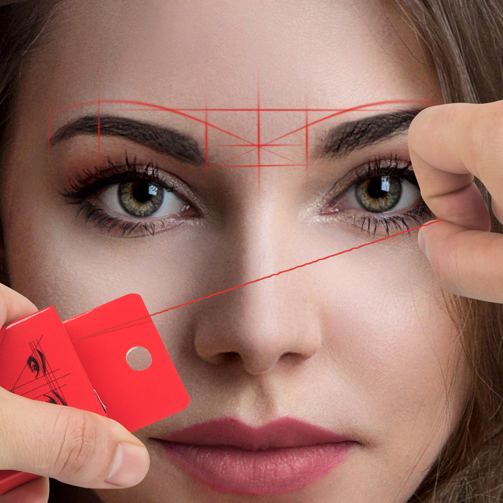 Hilo de Microblading para maquillaje, herramienta de medición de posicionamiento semipermanente, línea de marcador de hilo de teñido de cejas, 10m, 6 unidades