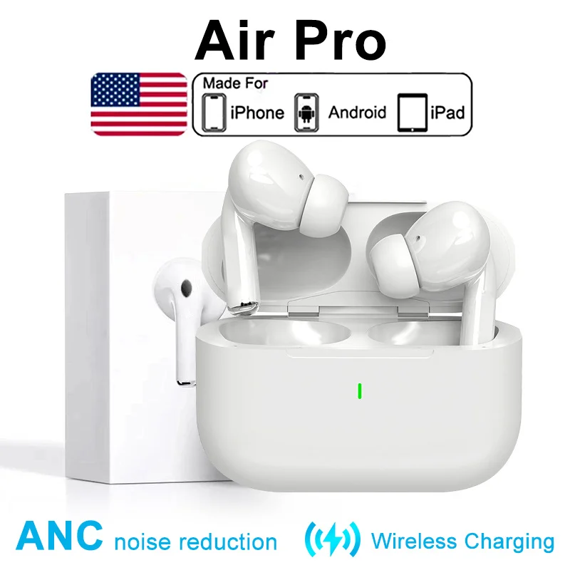 Беспроводные наушники Air Pro ANC, Bluetooth-гарнитуры Pro 2, активное шумоподавление, беспроводная зарядка, TWS наушники, стерео с коробкой