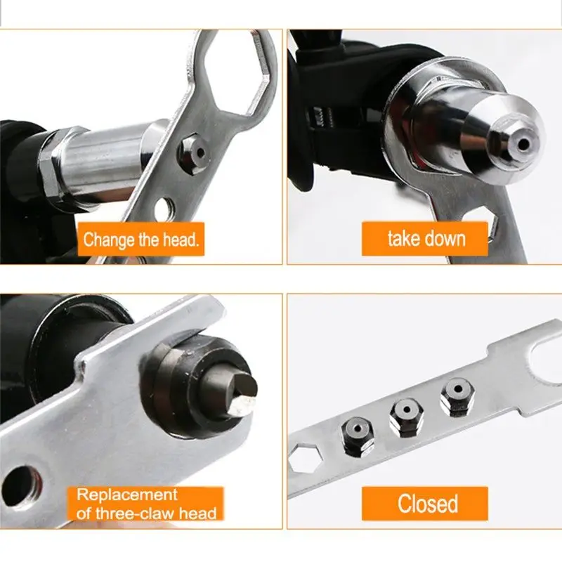 Electric Rivet Gun 2.4mm-4.8mm Portable Rivet Nut Gun Drill Adapter Home Plug-in Riveting Tool Wireless Rivet Nail Bit Tools Kit