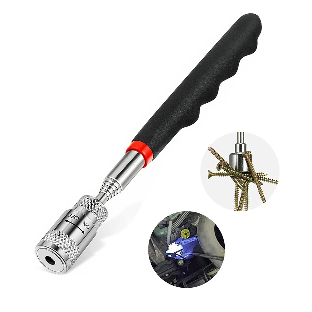 New Long Pen Telescopic Magnet Stick Telescopic Adjustable Magnetic Pick-Up Tools Magnetic Telescopic Magnet Grip with LED Light