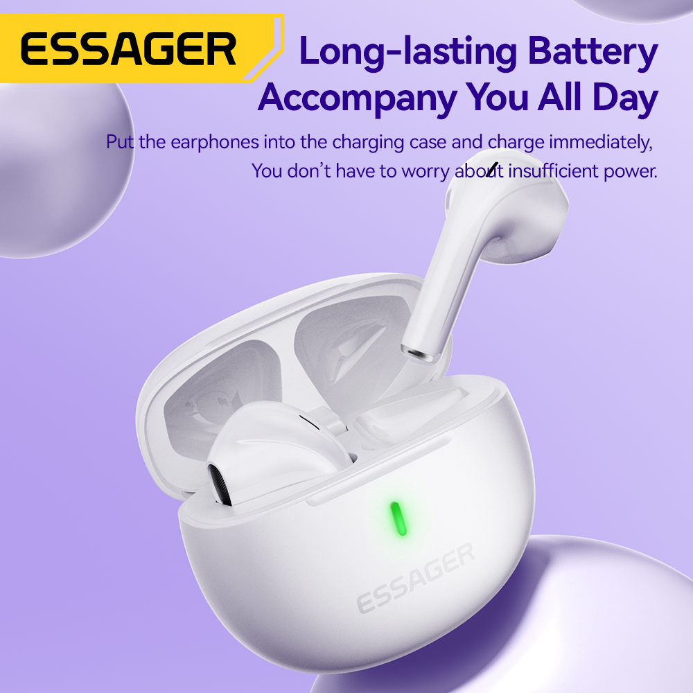Essager-auriculares inalámbricos Bluetooth 5,3, miniauriculares TWS con estuche de carga, micrófono semi-in-ear para todos los teléfonos
