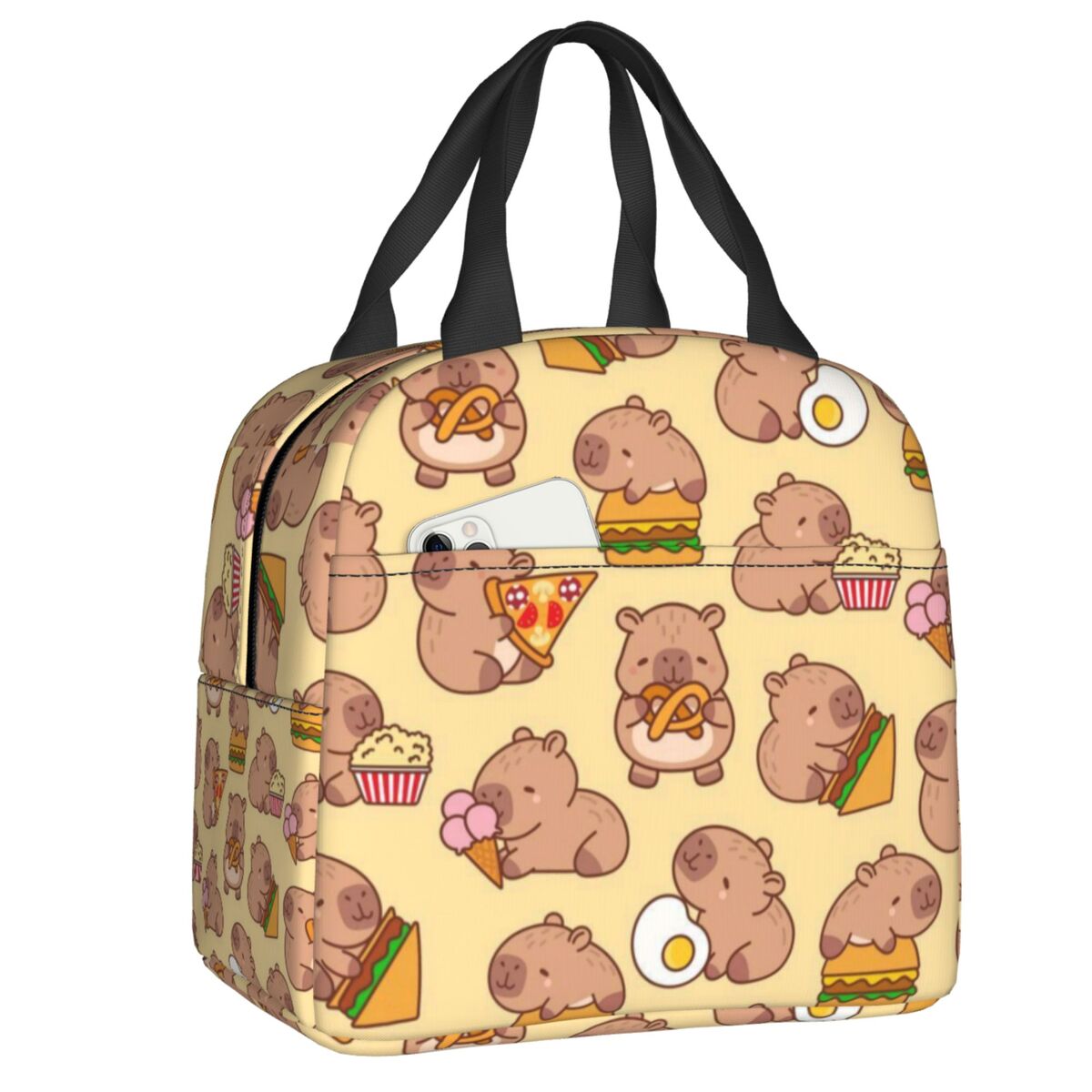 Custom Capybara Insulated Lunch Bag for Women Leakproof Cooler Thermal Lunch Tote Office Picnic Travel