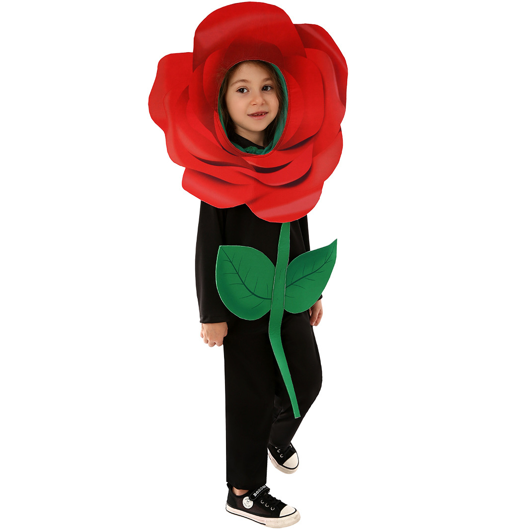 Disfraces de actuación para niños, disfraces de actuación, vestido de fiesta de plantas, Halloween, Carnaval, rosas, Día de San Valentín, ropa Cos