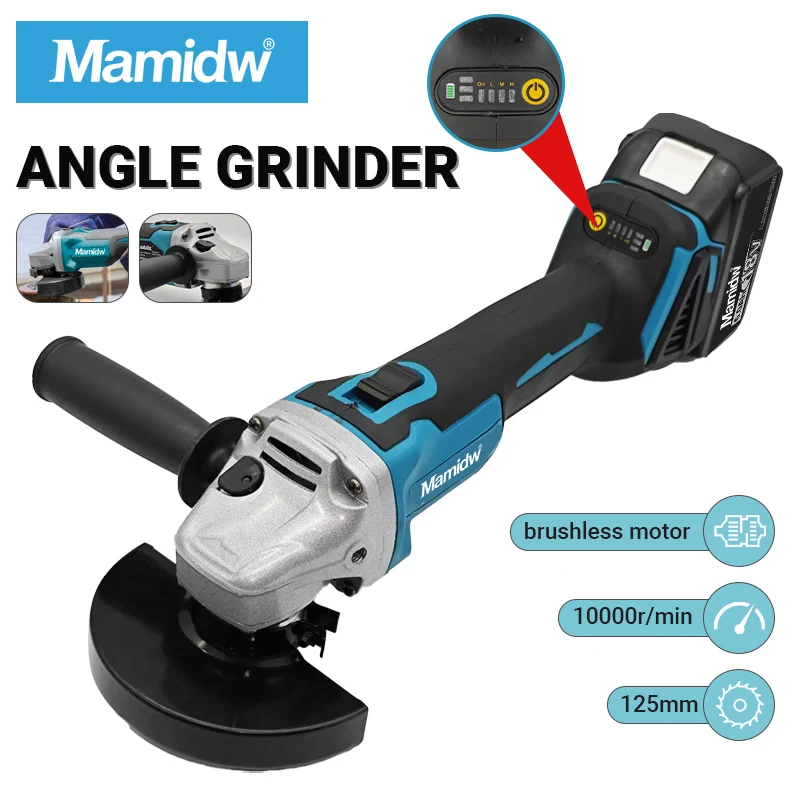 For Makita DGA404 18V 125/100mm Brushless Lithium Electric Angle Grinder Rechargeable Cutting Machine Polishing Machine