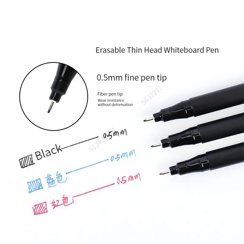 1/3PCS 0.5 มม.Dry Erase Art Markers ปากกา Erasable Whiteboard MARKER ปากกาสํานักงานโรงเรียนการประชุมบันทึกเครื่องเขียน Extra Fine TIP