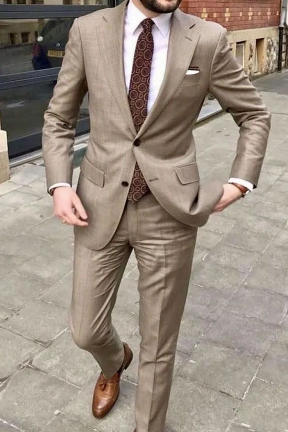 Traje informal atractivo de 2 piezas para hombre, esmoquin de boda con solapa con muescas, chaqueta para fiesta de graduación de negocios, 2023