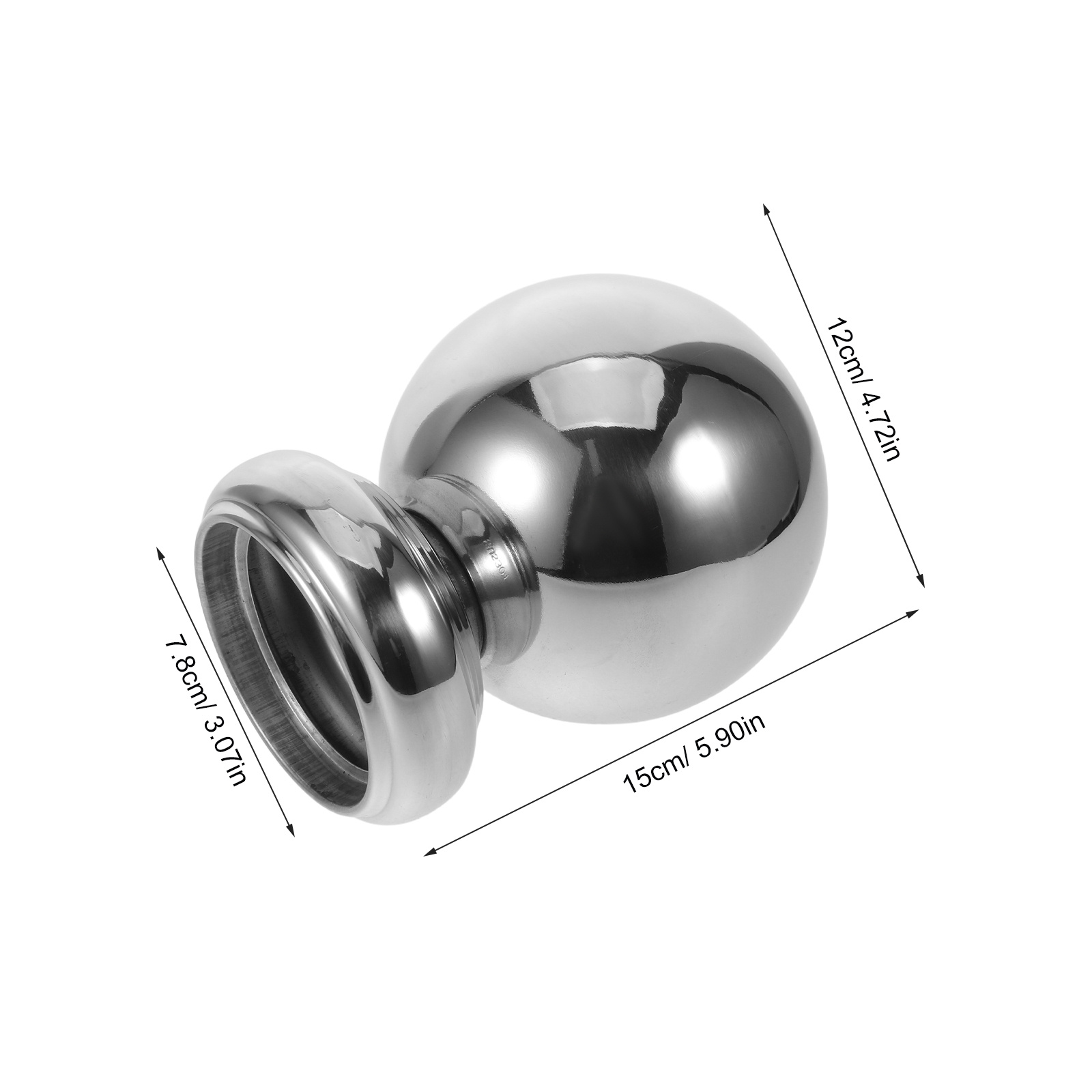 Tampas de extremidade de corrimão de aço inoxidável, tampas redondas de bola para trilhos de escada, acabamento liso resistente à corrosão