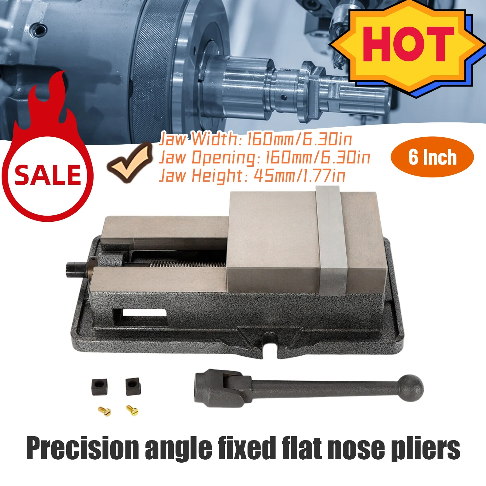 6 Inch Lock Down Vise, Adjustable High Precision Milling Vice, Milling Drilling Machine Bench Clamp