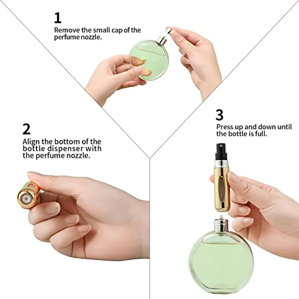10/20 piezas 5ml Mini botella de Perfume recargable portátil bomba de aroma en aerosol contenedor cosmético vacío botella atomizadora para viaje