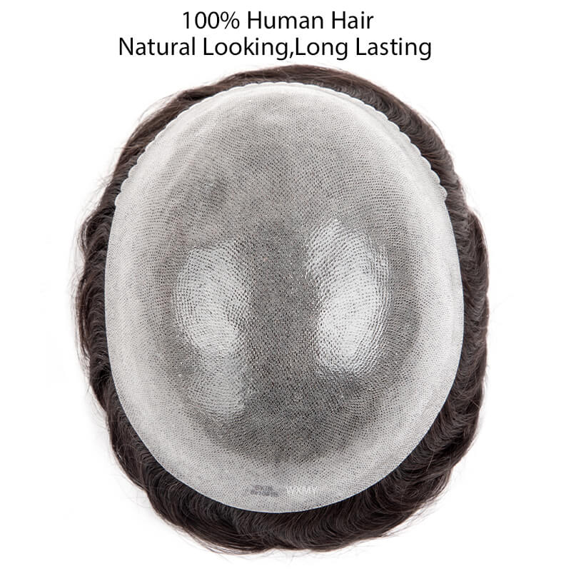 Toupet Männer 0,08-0,10mm Haut Basis Langlebig Mann Perücke Männliche Haar Prothese Natürliche Menschenhaar Perücken Für männer kapillare Systeme Einheit