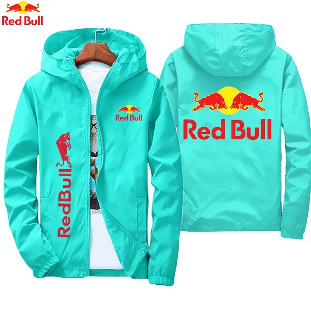 Nova jaqueta esportiva elegante da Red Bull com tecido de bicicleta confortável e combinação de ciclismo ao ar livre com zíper moderno