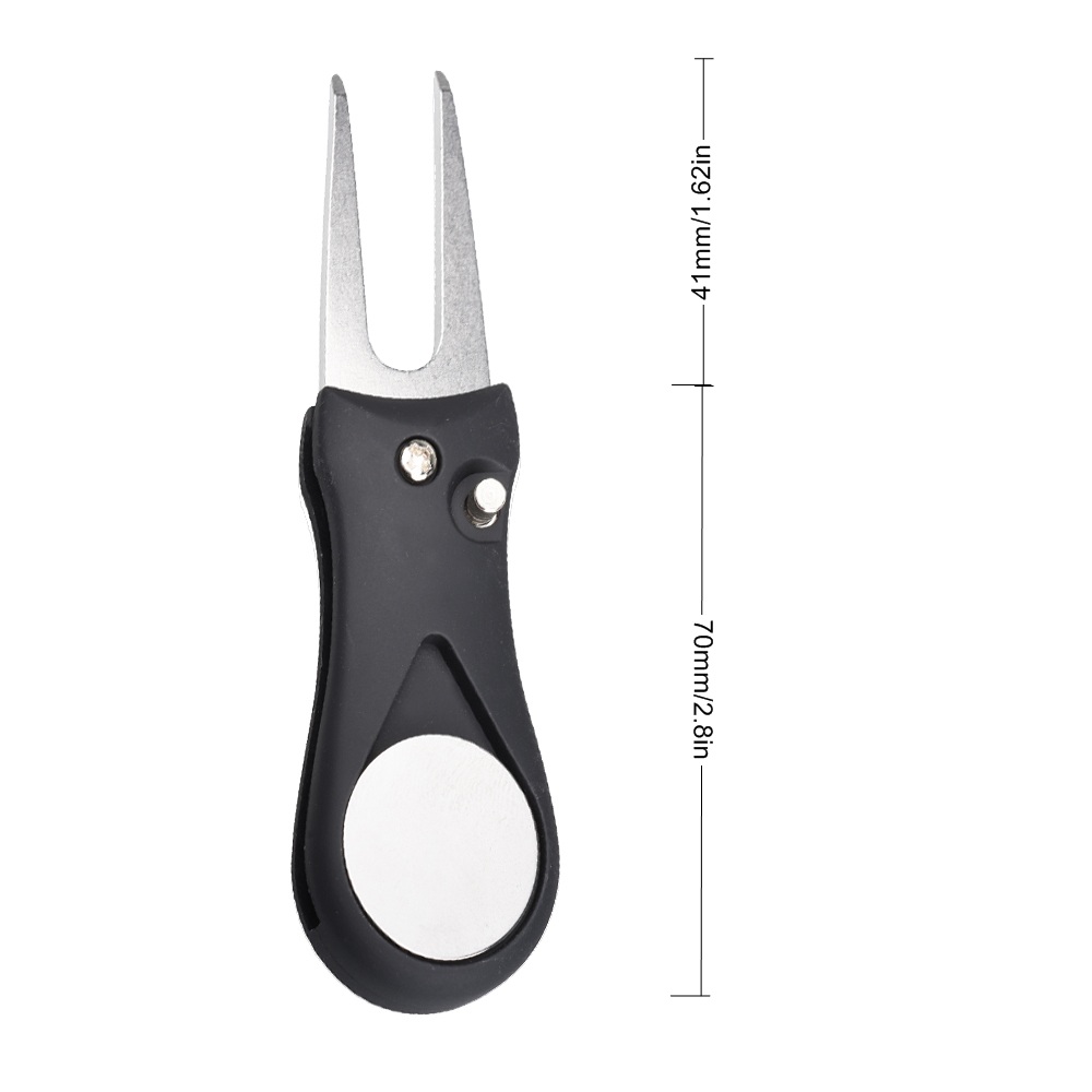 1PCS พับกอล์ฟ Divot ซ่อมเครื่องมือ Switchblade PITCH Groove CLEANER Golf Pitchfork พร้อม Golf MARKER อุปกรณ์กอล์ฟ