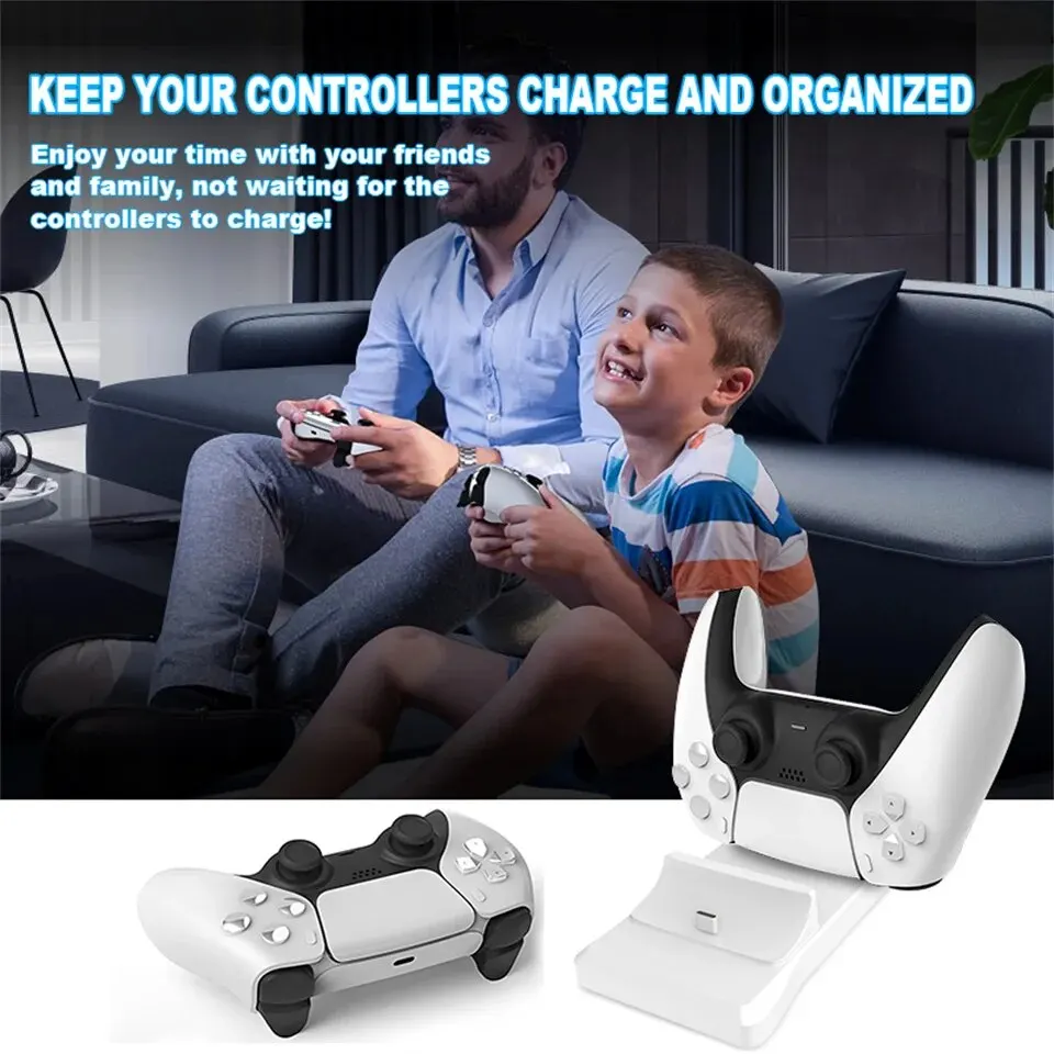 Dual Controller Charging Stand for Playstation 5 Charger Station PS5 Compatible with DualSense Controllers