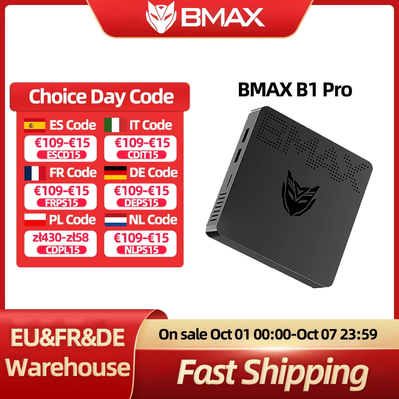 BMAX Mini PC B1PRO Windows 11 Pro 8 GB RAM 128 GB ROM N4000 Mikro komputer stacjonarny Dwuzakresowy mini-pc WiFi