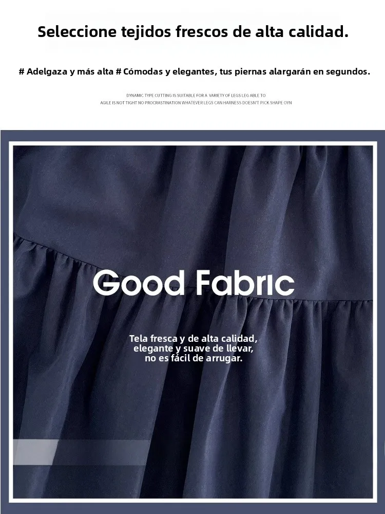 Falda Midi Versátil de Cintura Alta para Mujer, Estilo Vintage de Verano, Falda Tipo Paraguas que Evita la Exposición, Color ...