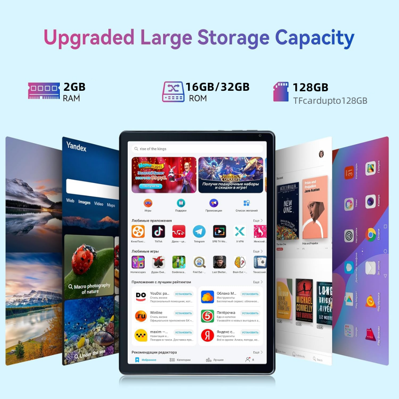 ขายร้อน 10.1 นิ้ว Android 9.0 WIFI แท็บเล็ต 2GB RAM 32GB ROM RCT Dual กล้อง Quad Core 1280*800 หน้าจอ IPS 5000mAh แบตเตอรี่