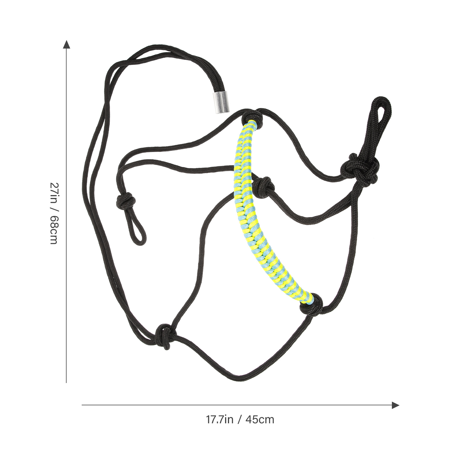 Corda trançada cabeça de cavalo colar halter resistente ao desgaste halteres de náilon para mostrar estilo ocidental bridas bitless portátil fornecimento de cavalo