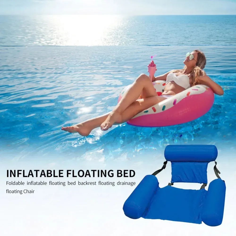 1Pc 100×120cm Inflatable Mattresses for Water Fun Swimming Pool Hammock Lounge Chairs Water Sports Pool Floats Beach Accessories