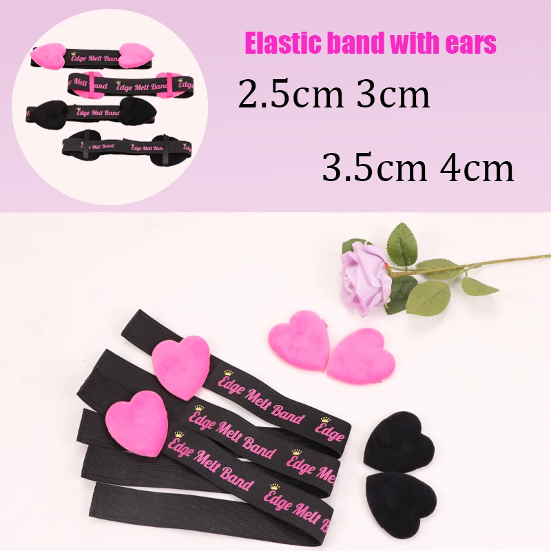 Headband elástico com tampa de orelha para perucas, faixa de fusão para perucas pretas, borda envoltório para estabelecer bordas, peruca headband, faixa de renda frontal