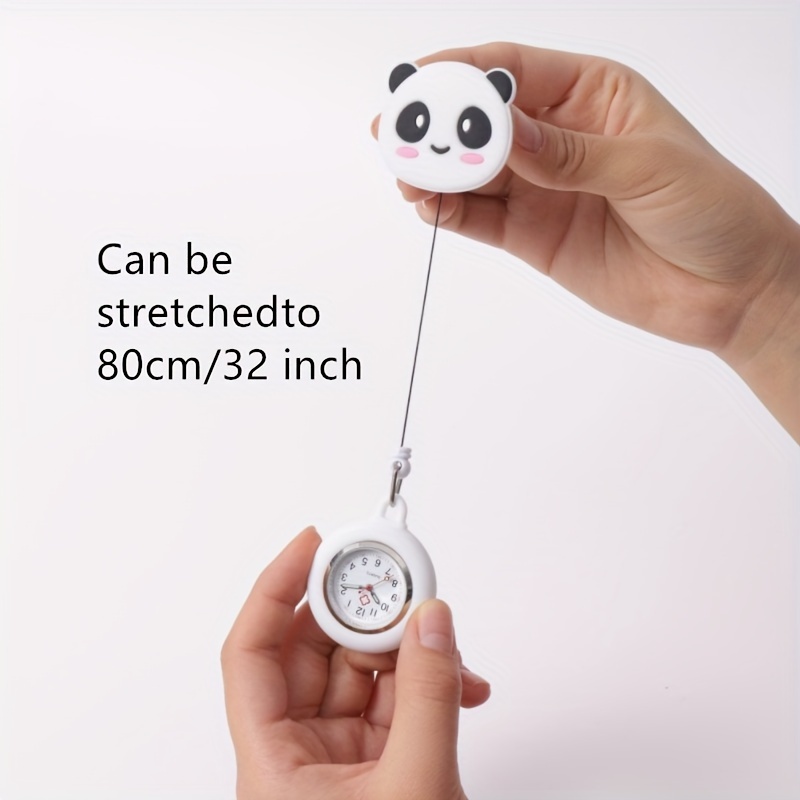 Niedliche Panda-Krankenschwester-Quarz-Taschenuhr mit dehnbarem Band, Weltzeitfunktion, stilvolles funktionelles Geschenk, Pflegezubehör