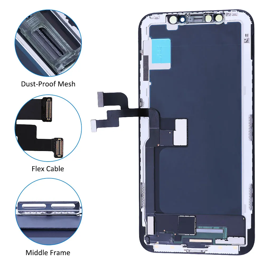 Elekworld Best Choice incell LCD สําหรับ iPhone X จอแสดงผล 3D Touch Digitizer Assembly ไม่มี Dead Pixel เปลี่ยน