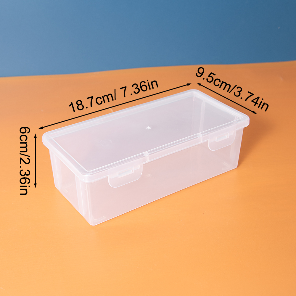 Clear Pencil Boxes 4Pack Large Capacity Plastic Organizer Storage Boxes for School Bulk Stackable Design, Office Supplies Storag