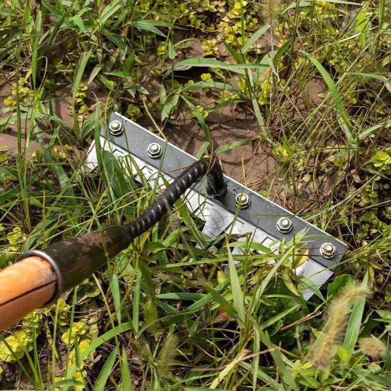 Rastrillo de mano de acero al carbono para jardín, herramientas de deshierbe, escarificador, grada de clavos agrícola, 5/6/7/8 dientes, 1 Uds.