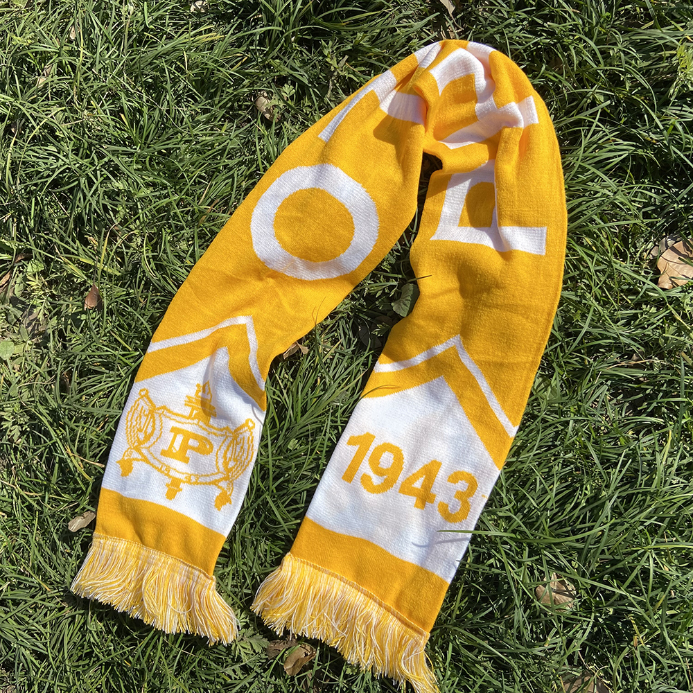Philo 1943 conjunto bufanda y gorro de punto amarillo y blanco