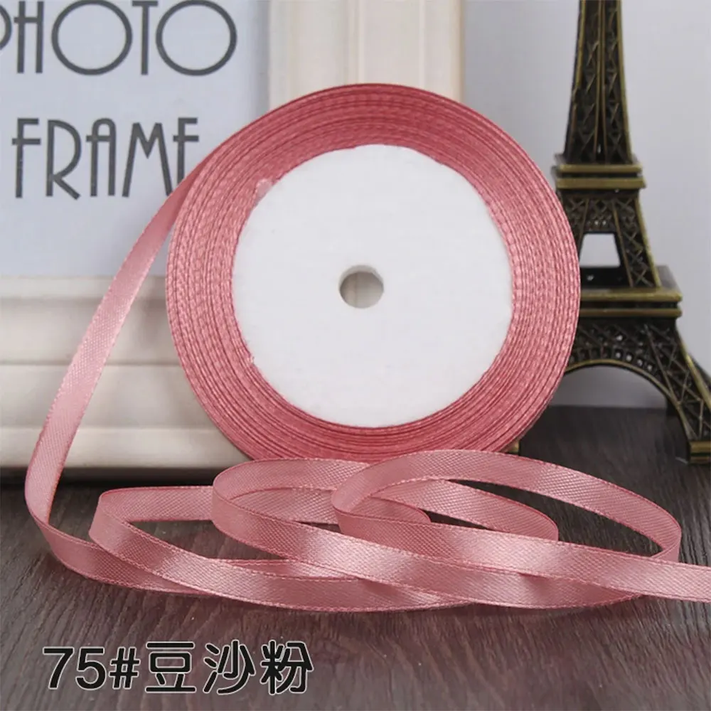 22 เมตร (25 หลา) ผ้าไหมซาตินริบบิ้น 1/4 "(6 มม.) party งานแต่งงานหน้าแรกตกแต่งห่อของขวัญคริสต์มาสปีใหม่ DIY วัสดุ