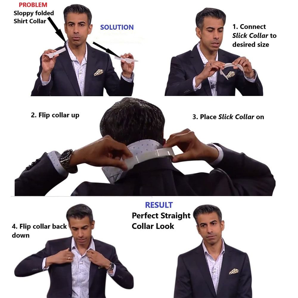 Colar de camisa ajustável suporte shaper novo colar permanece colar permanece pacote kit roupas acessório slic camisa suporte colar ferramenta