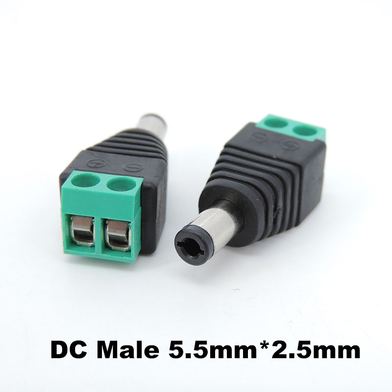 5 stücke 12 V 2,5 x 5,5mm 5,5*2,5mm DC Power Männlich weiblich Stecker Jack Adapter stecker kabel terminal für CCTV kamera LED Licht W1