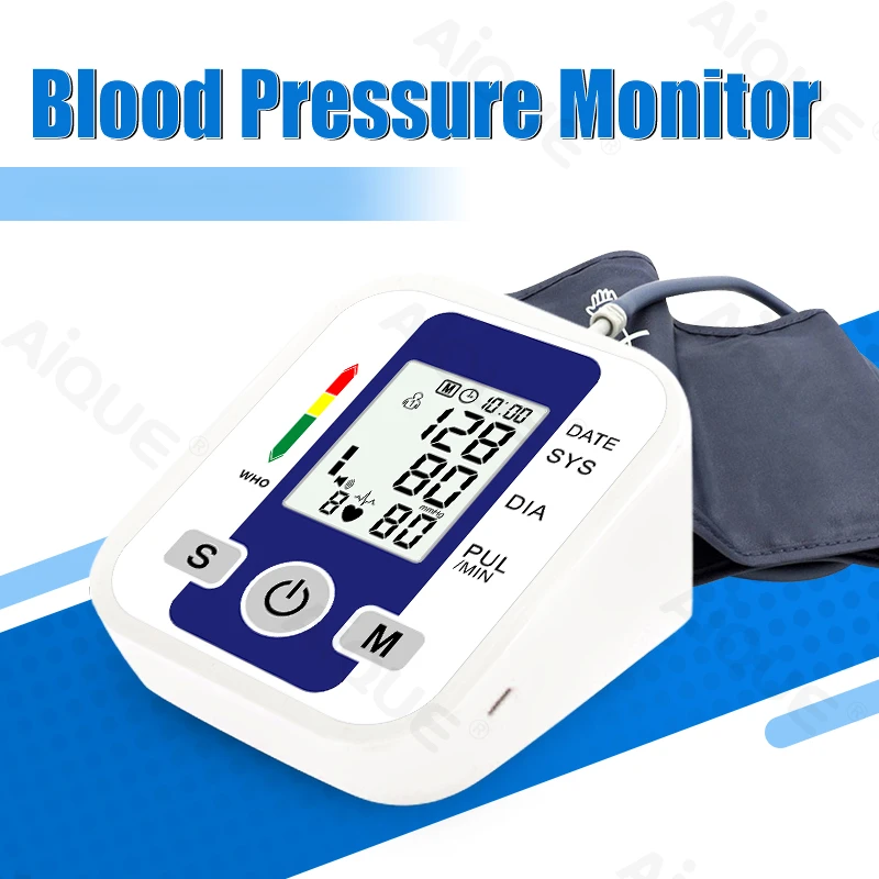 JUSTLANG Arm เครื่องวัดความดันโลหิต เซ็นเซอร์ความดัน Monitor BP เครื่องวัดความดันโลหิตอัตโนมัติ Digital Tensiometer จอแสดงผล LED Arm Cuff