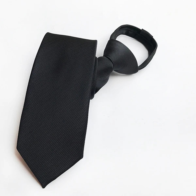 2023 novo 8cm de largura pré-amarrado zíper pescoço gravata listrado bolinhas gravatas para homens corbatas gravata ternos finos jacquard cravat gravata
