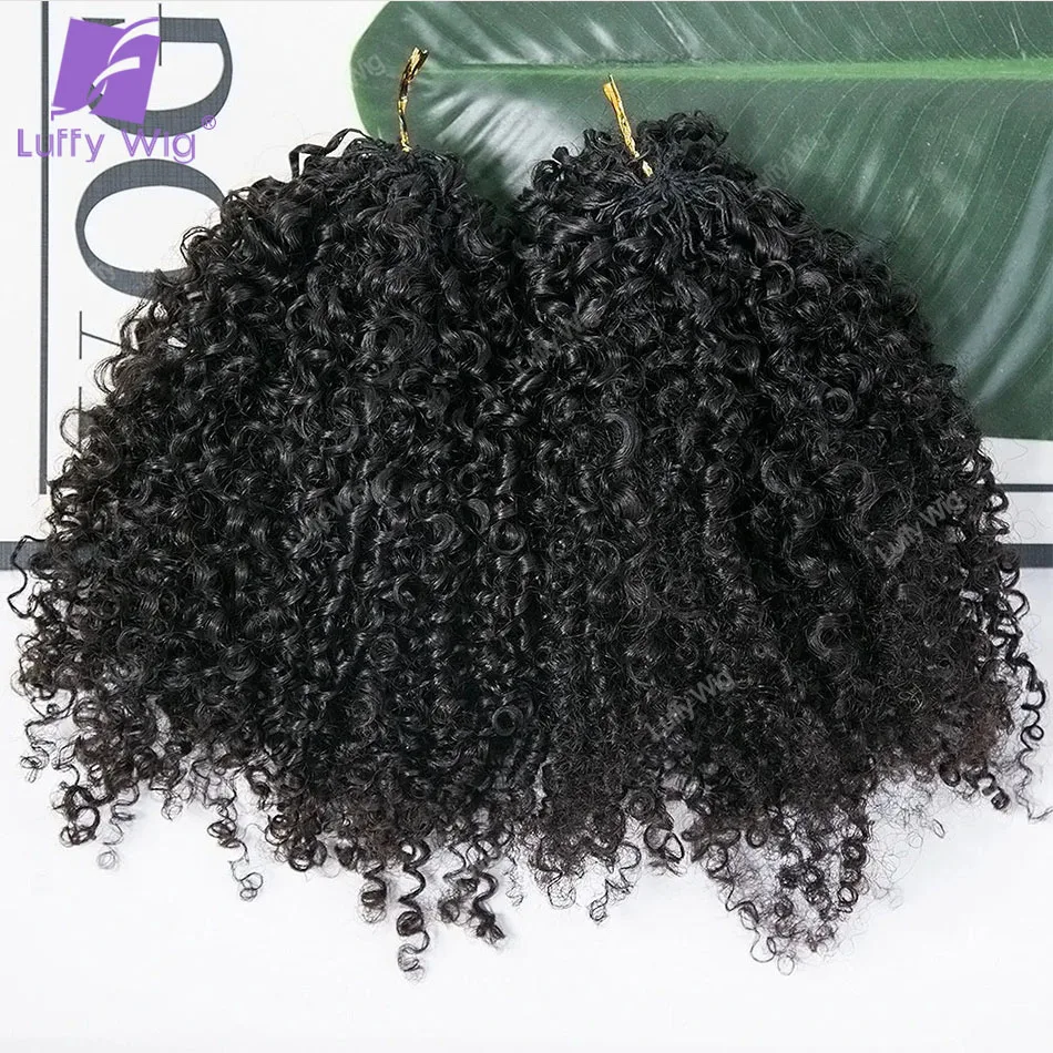 Extensões de tranças de cabelo humano de crochê sem nós pré divididas e separadas afro kinky encaracolado pacotes de cabelo remy brasileiro para trança