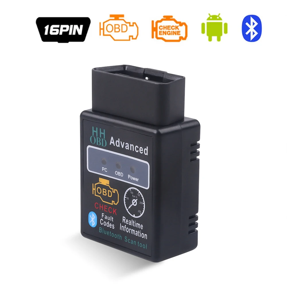 OBD2 ELM327 Bluetooth V2.1 OBDII ELM 327 WIFI V1.5 HH OBD ELM327 Bluetooth V2.1/2.1 OBD 2/II herramienta de diagnóstico escáner de código automático