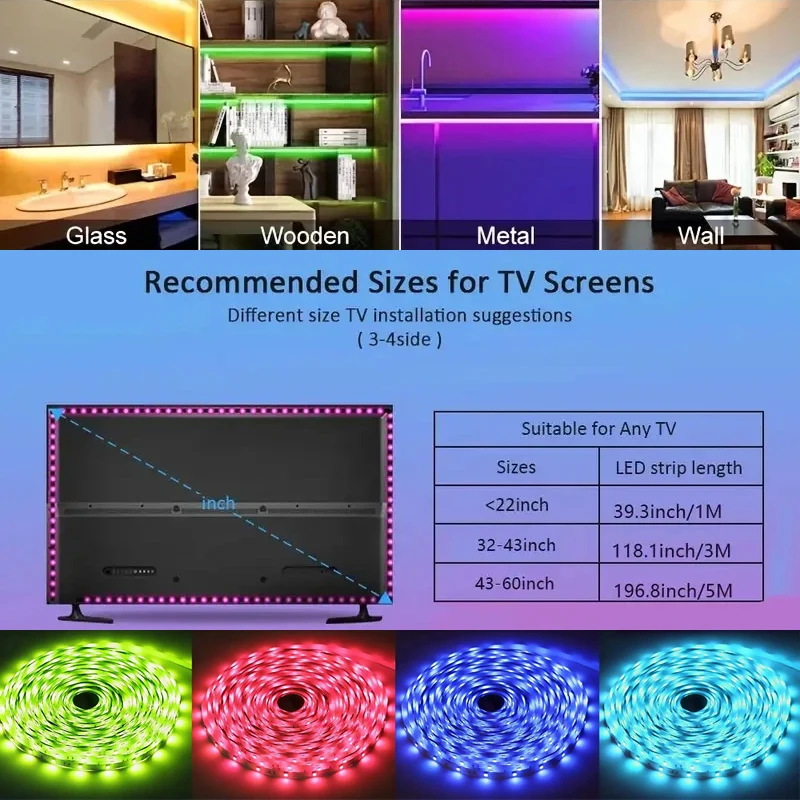 Intelligent 5V USB for TV backlight led strip with 24-key remote control is the perfect choice for home party room decoration