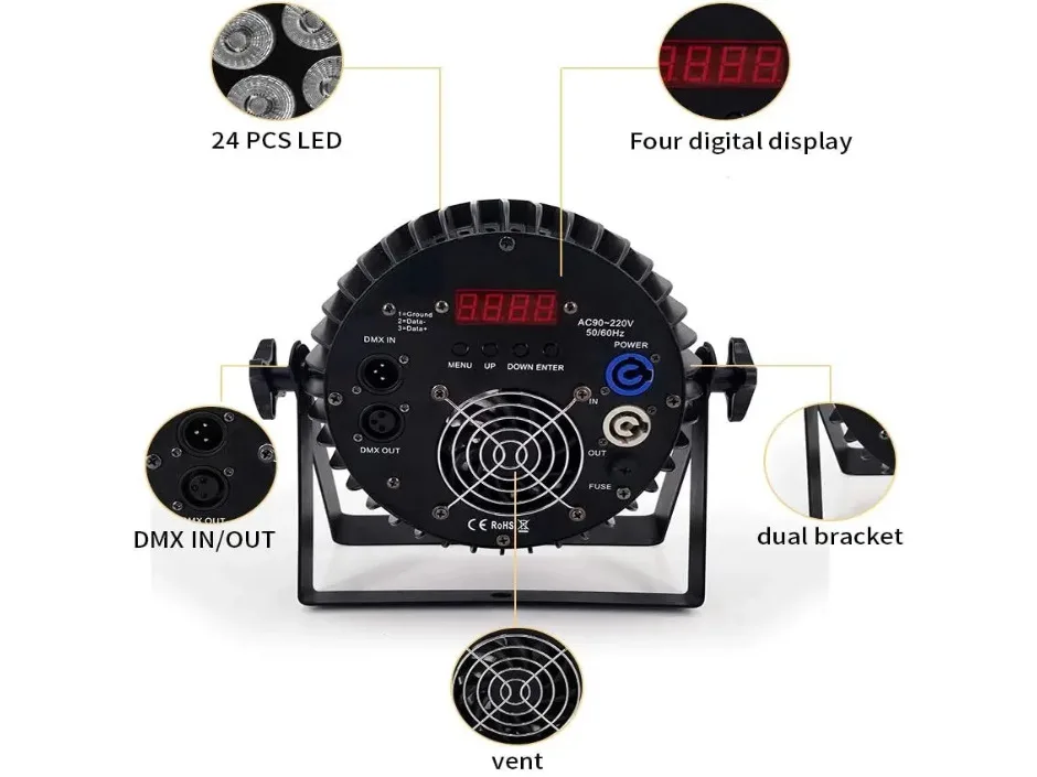 Stop aluminium LED Par 18x18W RGBWA + światła UV 6w1 oświetlenie LED DMX512 światło dyskotekowe profesjonalny sprzęt sceniczny dla DJ-ów szybka wysyłka