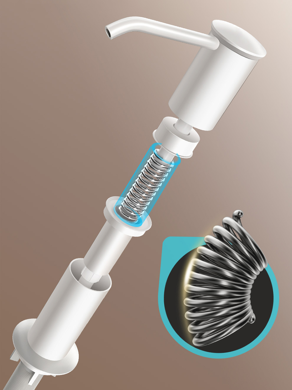 Kitchen Counrtertop Dishes Dispenser with Extention Tube Hand Press Soap Liquid Pump Plastic Soap Dispenser for Kitchen Sink