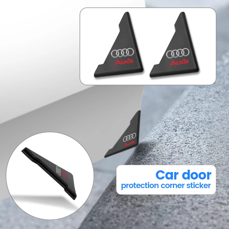 Pegatina de protección de esquina de puerta de coche, Protector anticolisión para todos los Audi RS A3 A4 Q1 Q2 Q3 B6 A5 A6 C7 Q5 B9 B7 C6 V8 A6L R