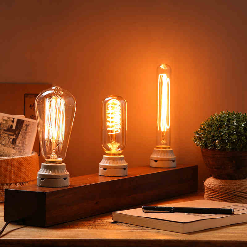 Retro edison lâmpada lâmpadas e27 40w 220v 110v quarto industrial loft vintage lâmpada para decoração de casa t45 a19 st64 g80 g95 lâmpada