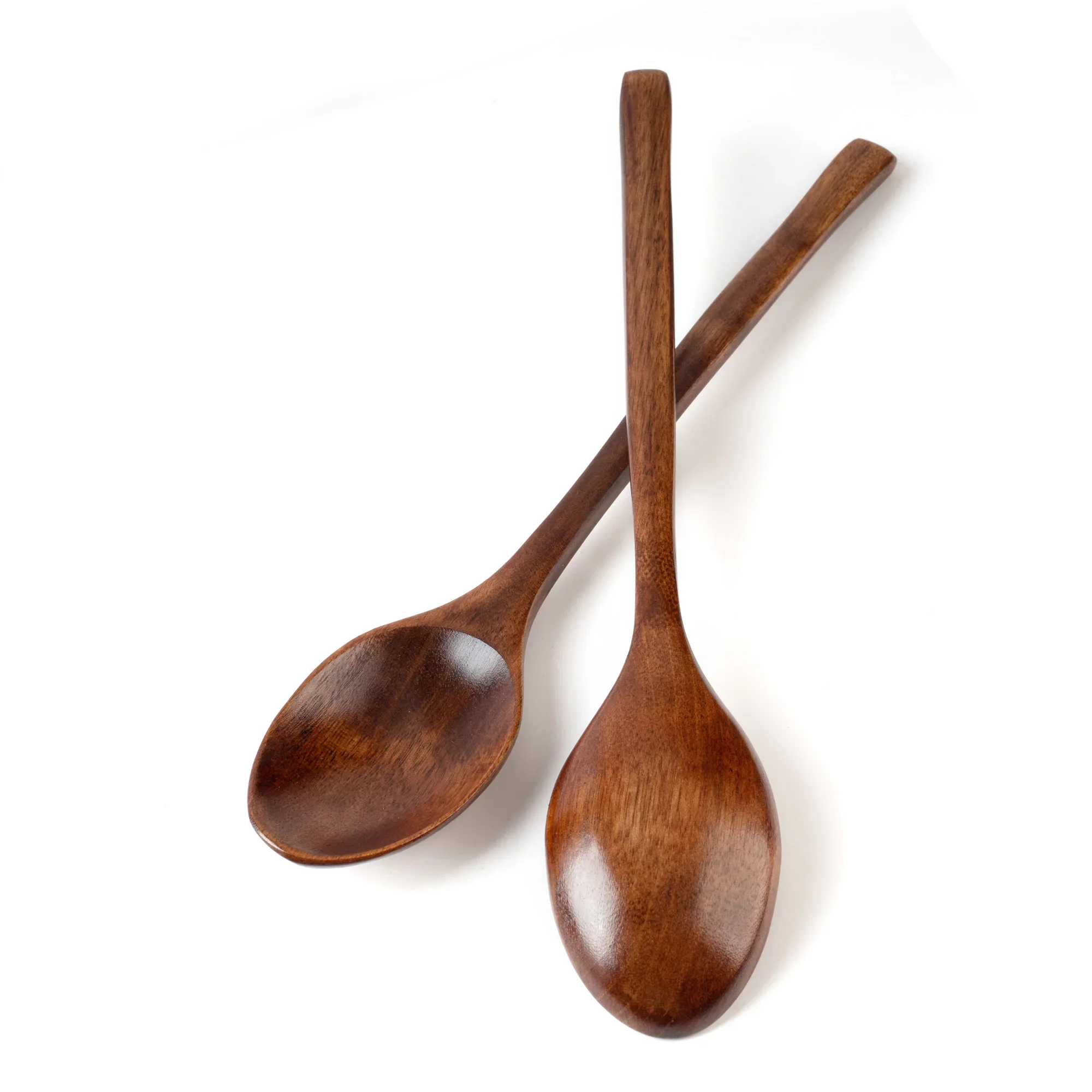 Cuchara de madera para sopa y tenedor, productos ecológicos, vajilla, juego de cucharón de elipse Natural para cocinar, 5 piezas