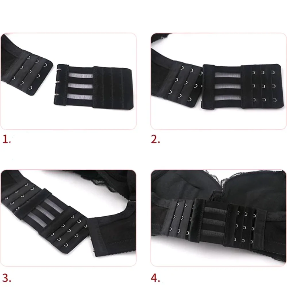 3 uds mujeres 3 filas 3 hebillas extensión de sujetador extensores de correa gancho elástico Clip hebilla de cinturón ajustable accesorios de sujetador